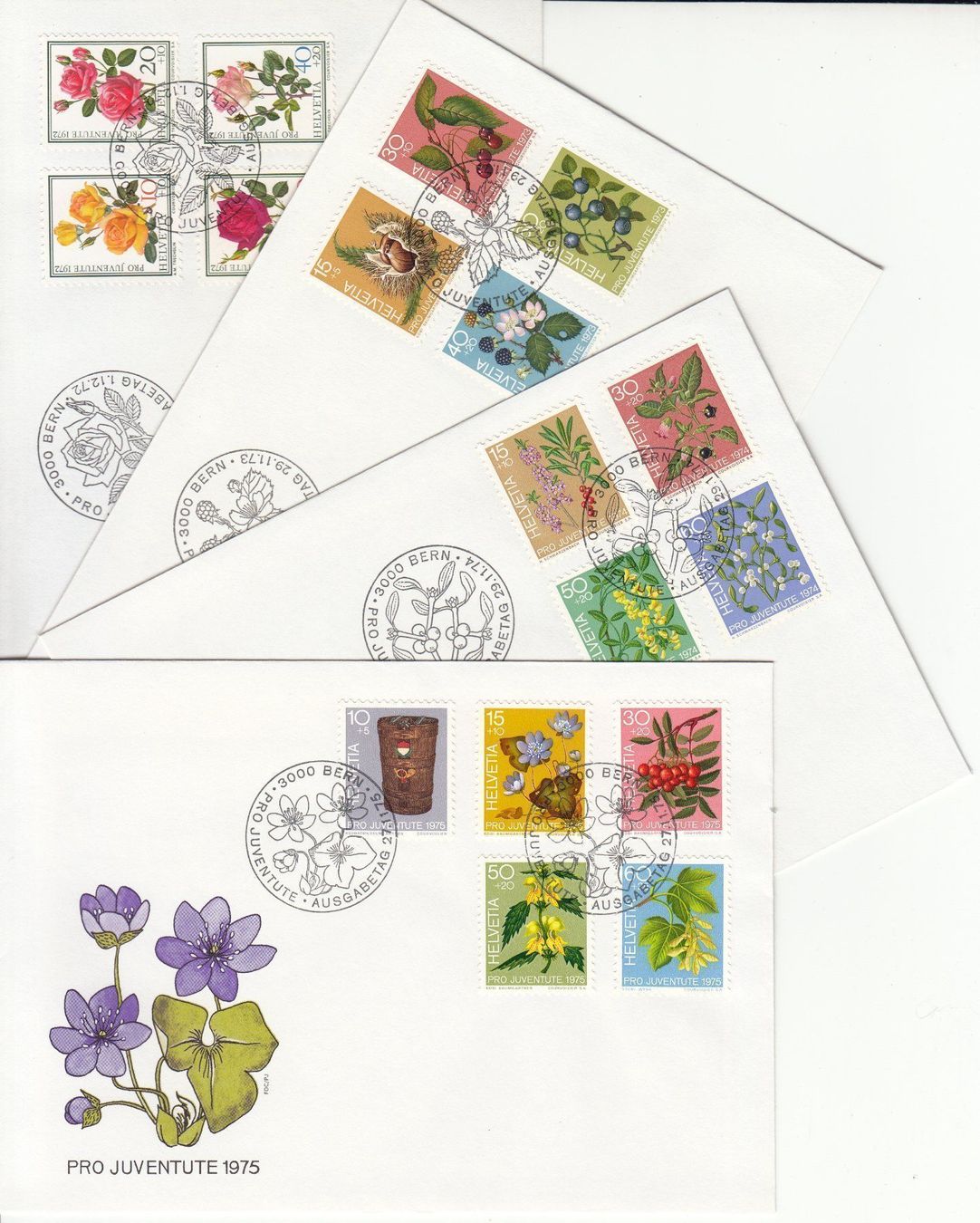 Tutti i francobolli: Pro Juventute 1972 - 1975 FDC – Usato da Bürglen TG venduto da StampGraf
