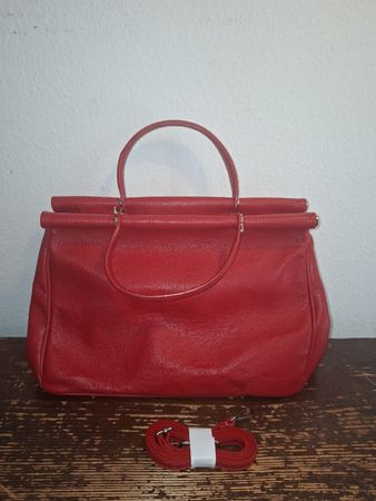 Luxuriöse rote Echtleder Handtasche von VARESE, top Zustand