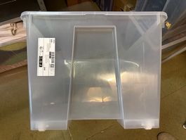 4 Aufbewahrungsboxen transparent mit Rollen Grösse L neu