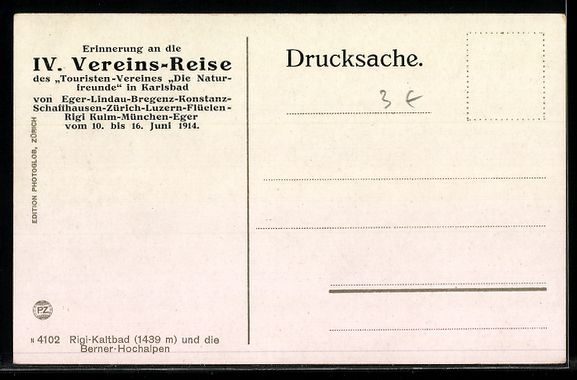 Ansichtskarten: Rigi-Kaltbad, Blick gegen die Berner-Hoc – Gebraucht aus Berlin von bartko-reher 1