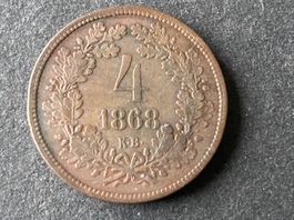 4 Kreuzer 1868 Österreich-Ungarn