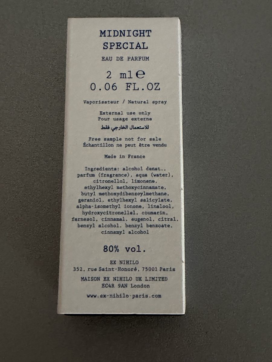 Parfum & Eau de Toilette: Ex Nihilo Midnight Special Duftprobe, 2ml - für Sie & Ihn! – Neu (gemäss Beschreibung) aus Sursee von nst_czk2 1