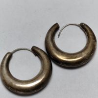 Créoles vintage en argent 925 bombées boucles d'oreilles A1