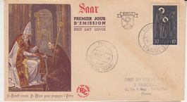 Saarland 1953 – Mi.-Nr. 347 Benediktiner-Abtei Tholey FDC