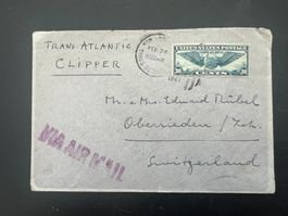 Flugbrief 1941 New York USA-Schweiz   (G929)