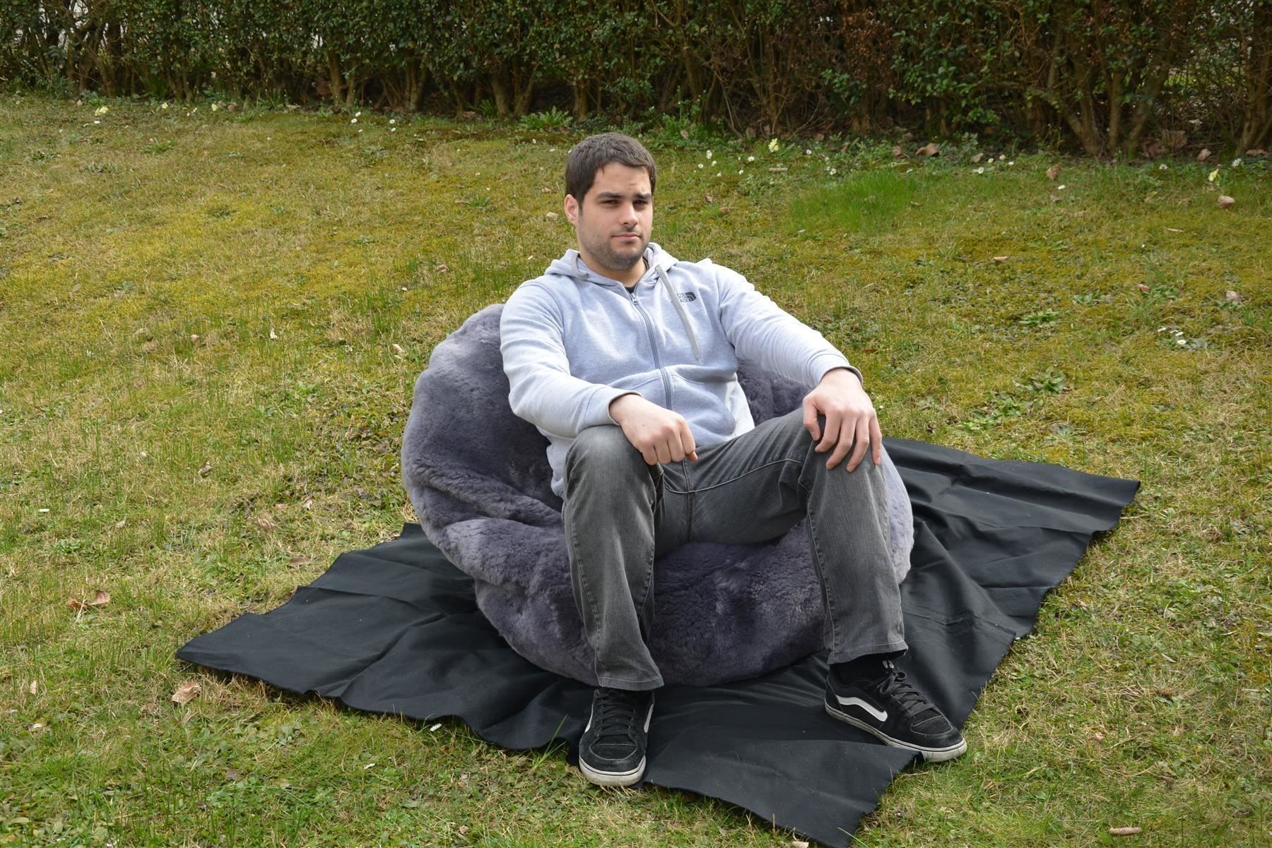 Poltrone: Pouf en peau de mouton-Lammfell Sitzsack – Nuovo e nell'imballaggio originale da Arbedo venduto da patagonialeatherrugs 5