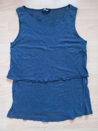 Débardeur bleu en 100% lin