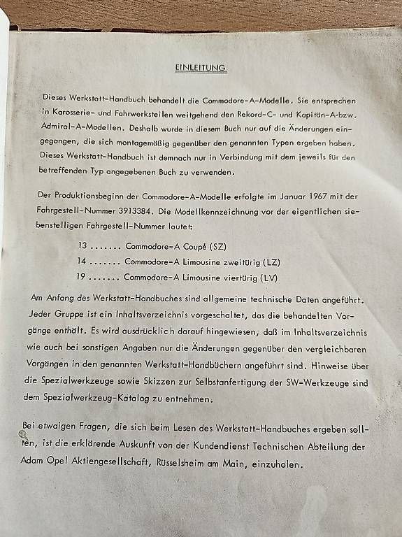 Bücher: Werkstatt Handbuch Commodore A KTA-962 – Gebraucht aus Münsingen von astra76 2
