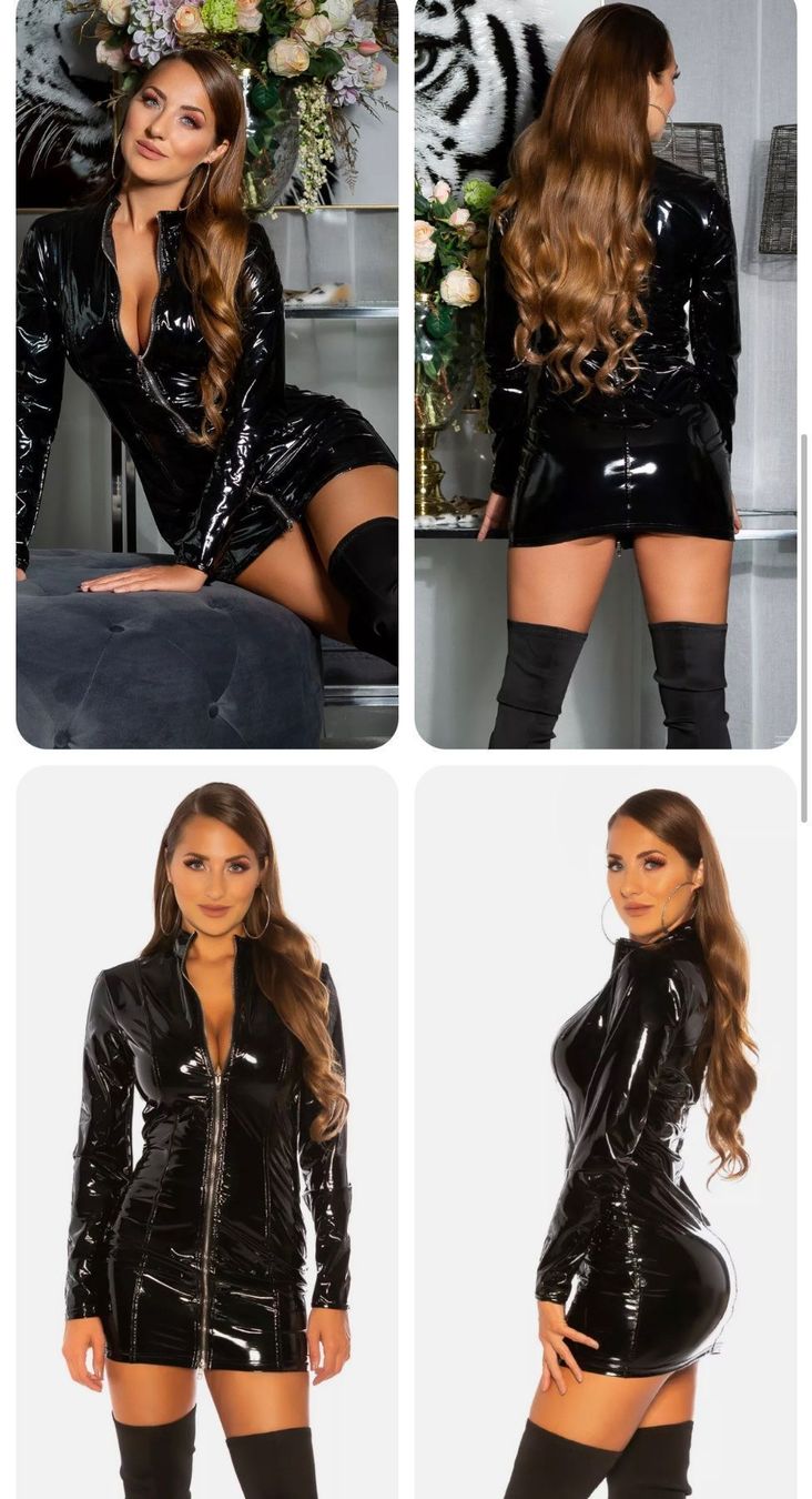 Vestiti: +Koucla Kleid Lederlook Wetlook Schwarz S – Nuovo e nell'imballaggio originale da Amriswil venduto da JaJa-Express 1
