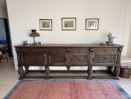 Grosses antikes Sideboard aus Eiche im Tudor Stil