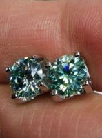 Boucles d'oreille argent avec moissanites 2 ct certifié GRA