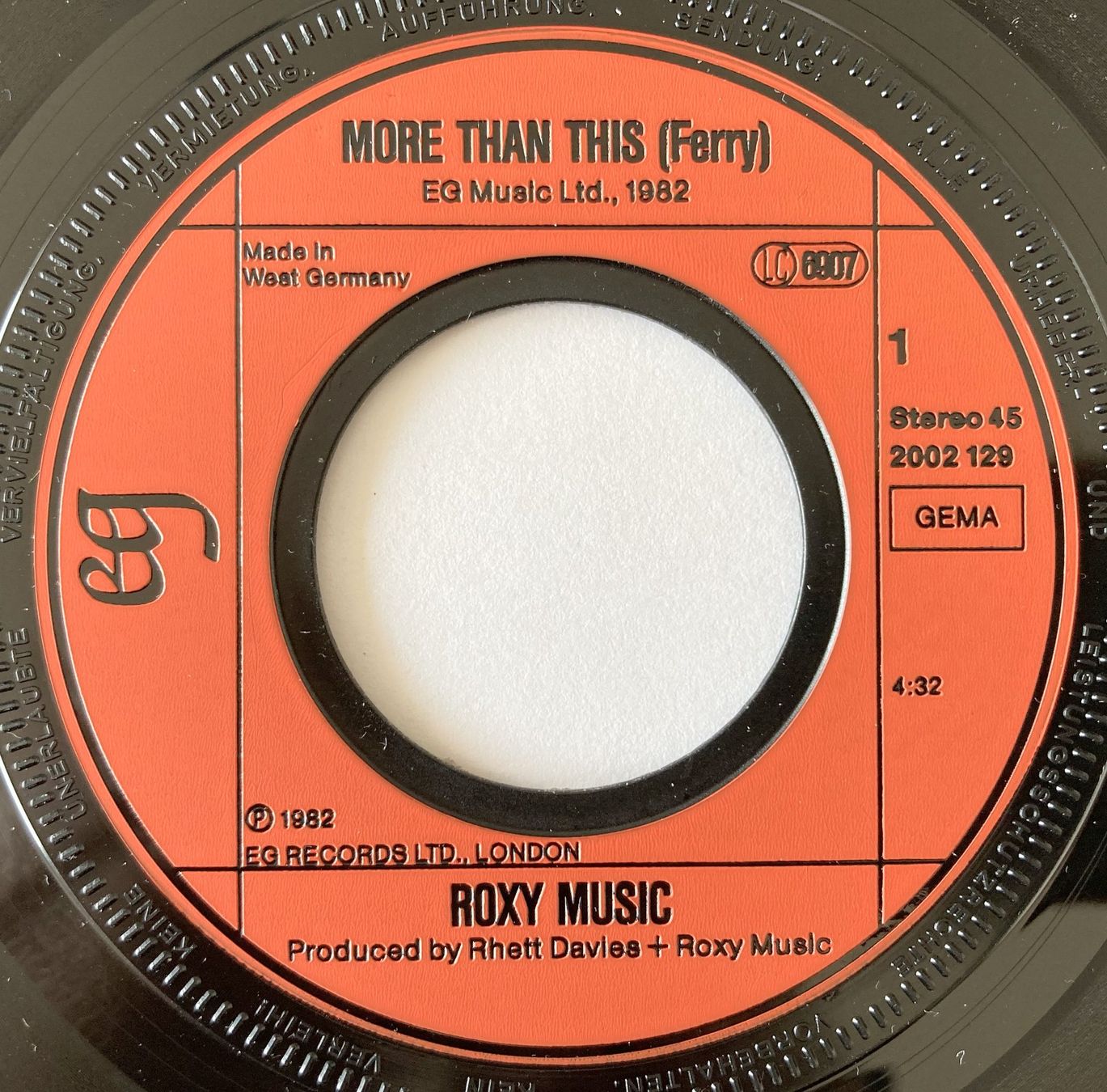 Dischi in vinile: ROXY MUSIC - MORE THAN THIS – Usato da Bottens venduto da hotter-than-hell 2