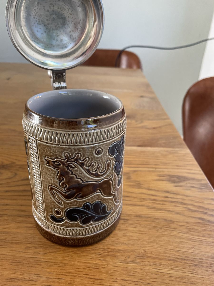 Gläser: Bierkrug mit Zinndeckel aus Keramik – Gebraucht aus Niederbüren von poschti 6