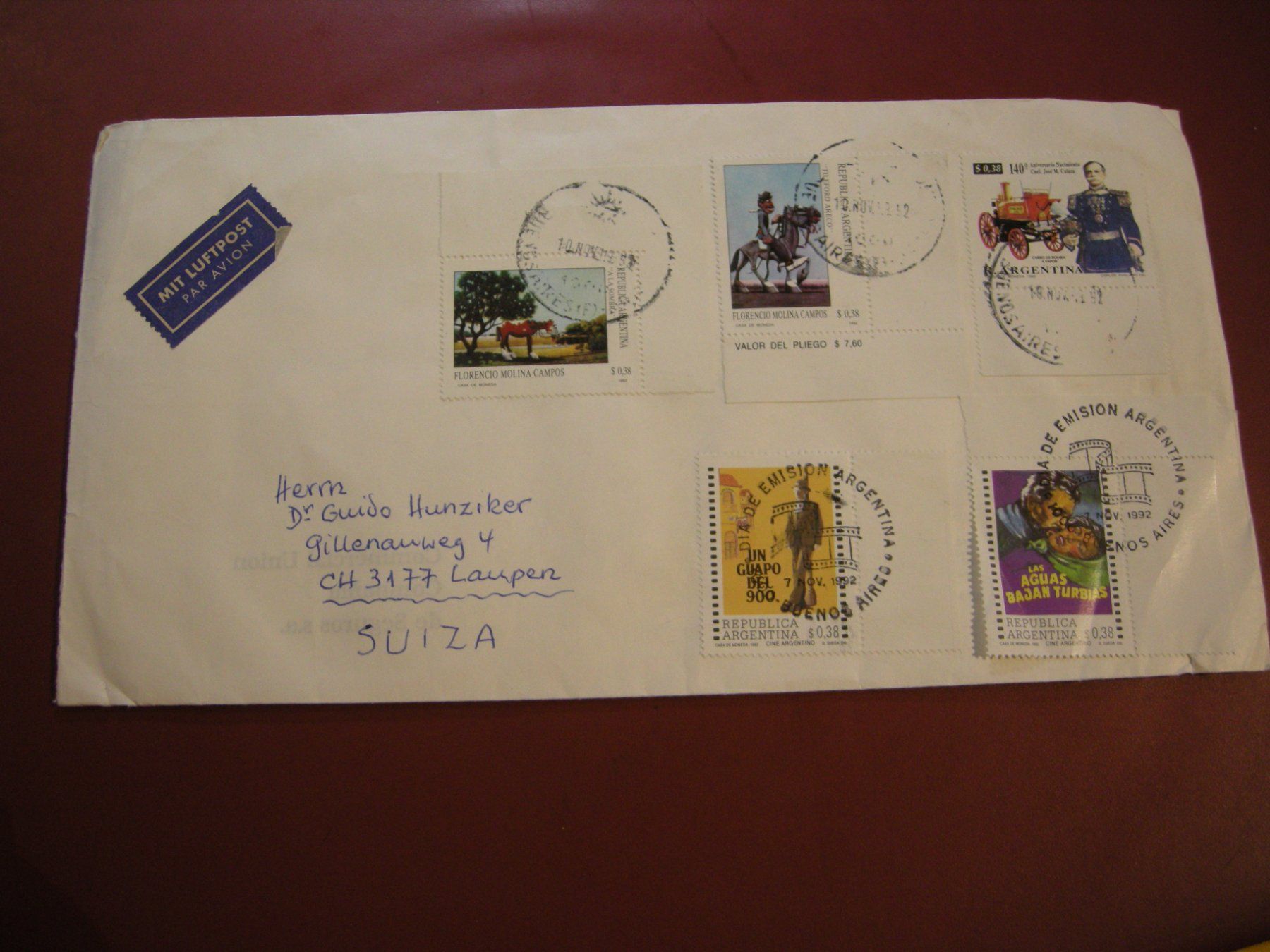 Alle Briefmarken: 6 SCHÖNE LUFTPOSTBRIEFE AUS ARGENTINIEN – Gebraucht aus Eschenbach SG von eDaisy 4