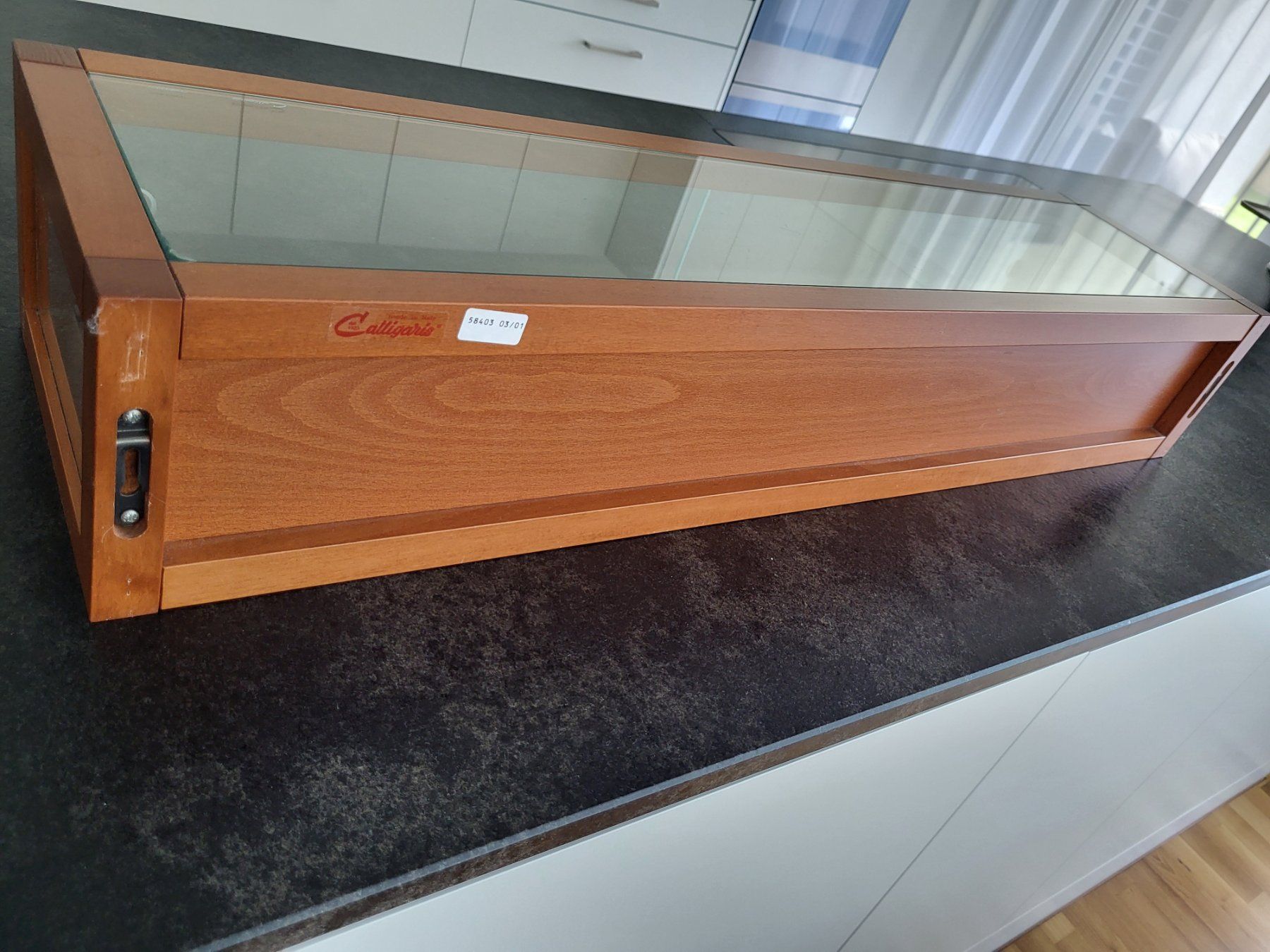 Console: Calligaris, Wandkonsole, Konsole mit Schiebeglas Kirsche – Usato da Schaffhausen venduto da Mauri1970 3