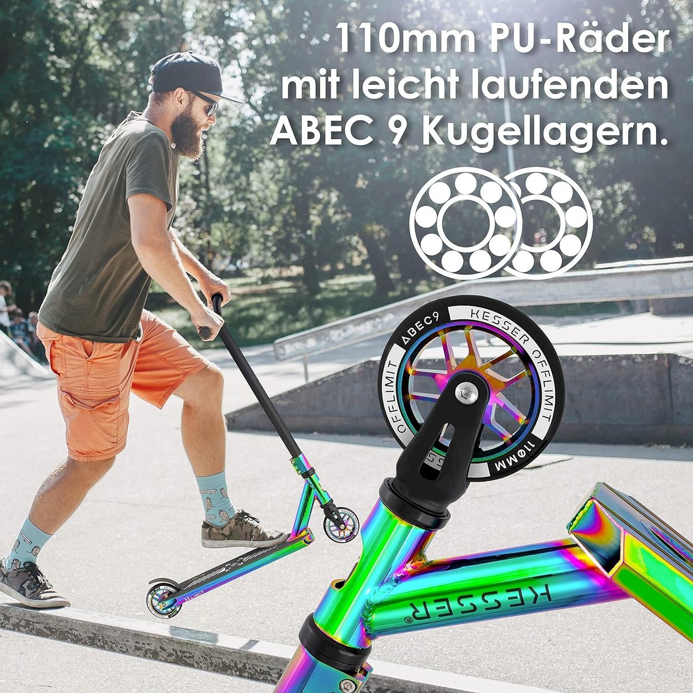 Scooter: KESSER X-Limit-Pro Stunt Scooter rainbow – Nuovo e nell'imballaggio originale da Bottighofen venduto da zaap 4