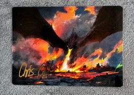 Art Card Smaug, the Great Calamity V.2 Gold Stamp The Hobbit