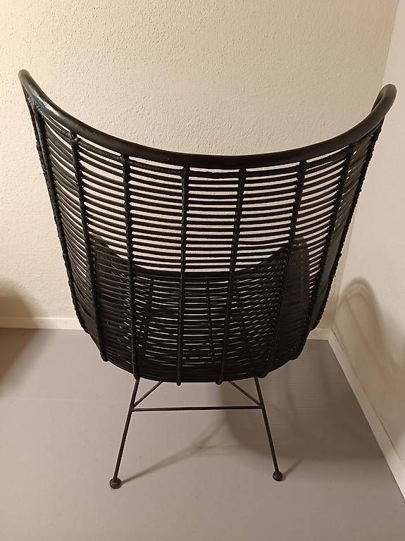 Poltrone: Designer Sessel "Egg" aus schwarzem Rattan – Usato da Fislisbach venduto da vogelparadies 2