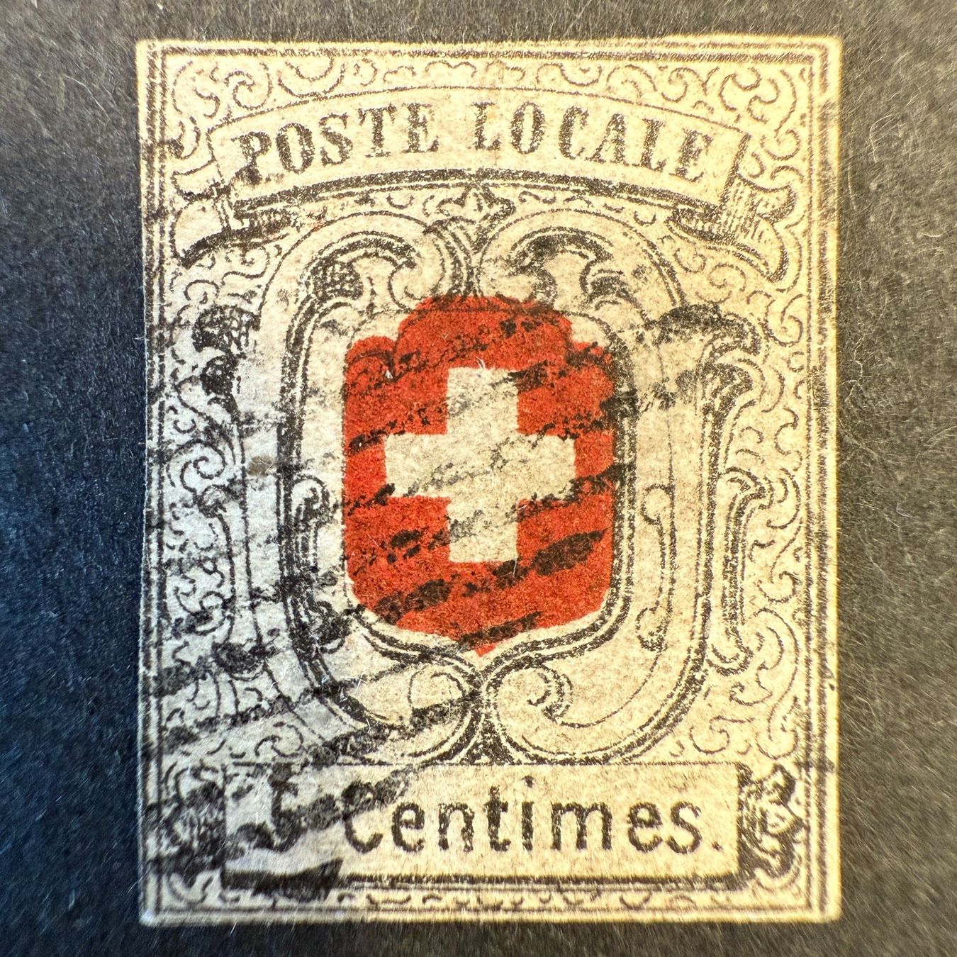 Alle Briefmarken: Schweiz 1850 Poste Locale 5C gestempelt – Gebraucht aus Caslano von alaniselin