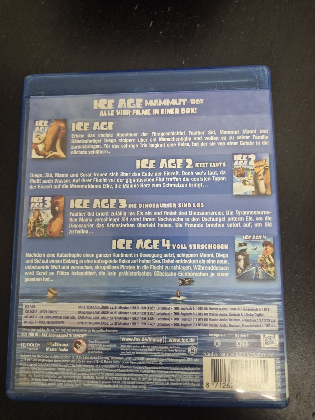 Tutti i DVDs: Ice Age Mammut-Box Blu-ray 1, 2, 3 & 4  – Usato da Wald ZH venduto da _Hotarubi_ 1