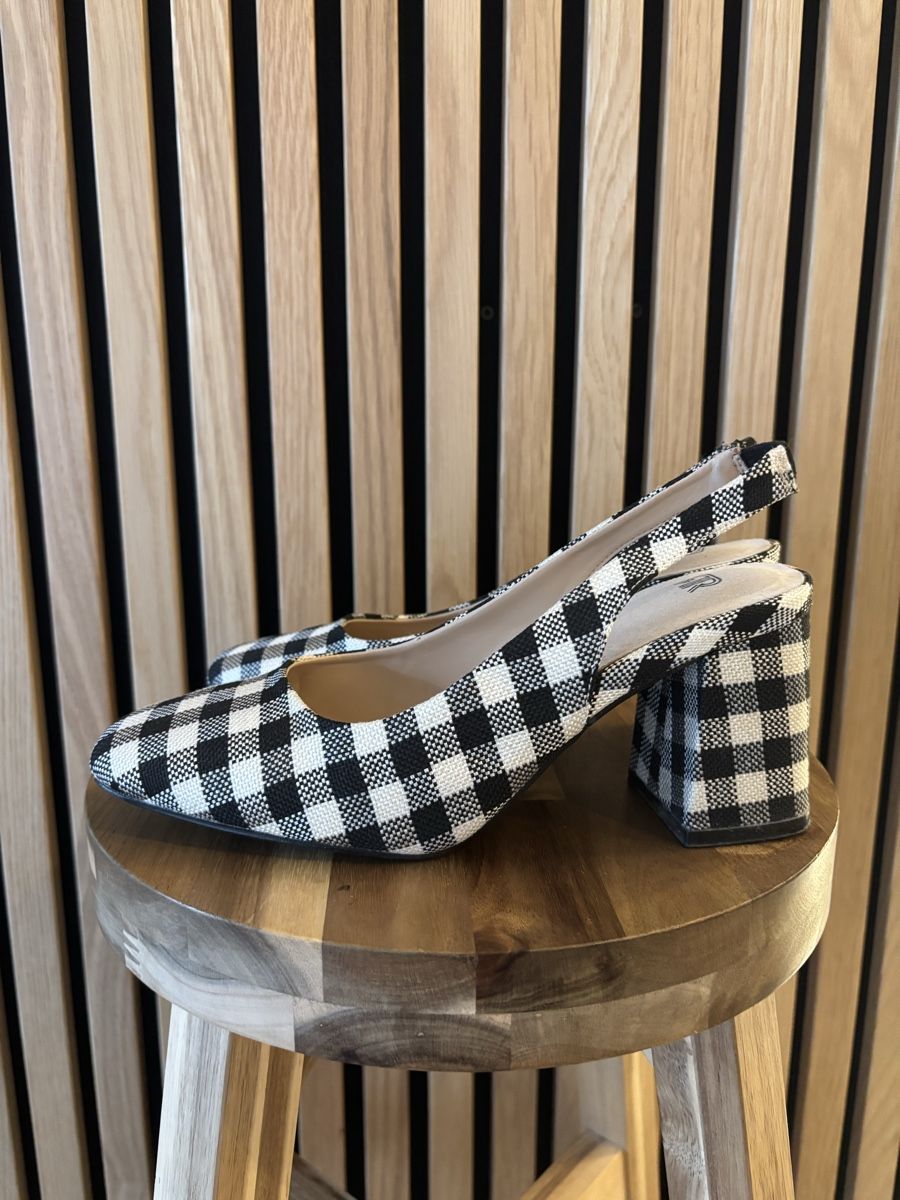 La Redoute Damenschuhe: Slingpump, Gingham s/w, Gr 37 – Neu (gemäss Beschreibung) aus Horgen von Anatolia