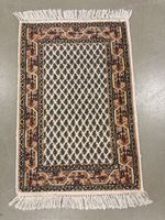 Orientteppich klein mit Fransen beige braun guter Zustand