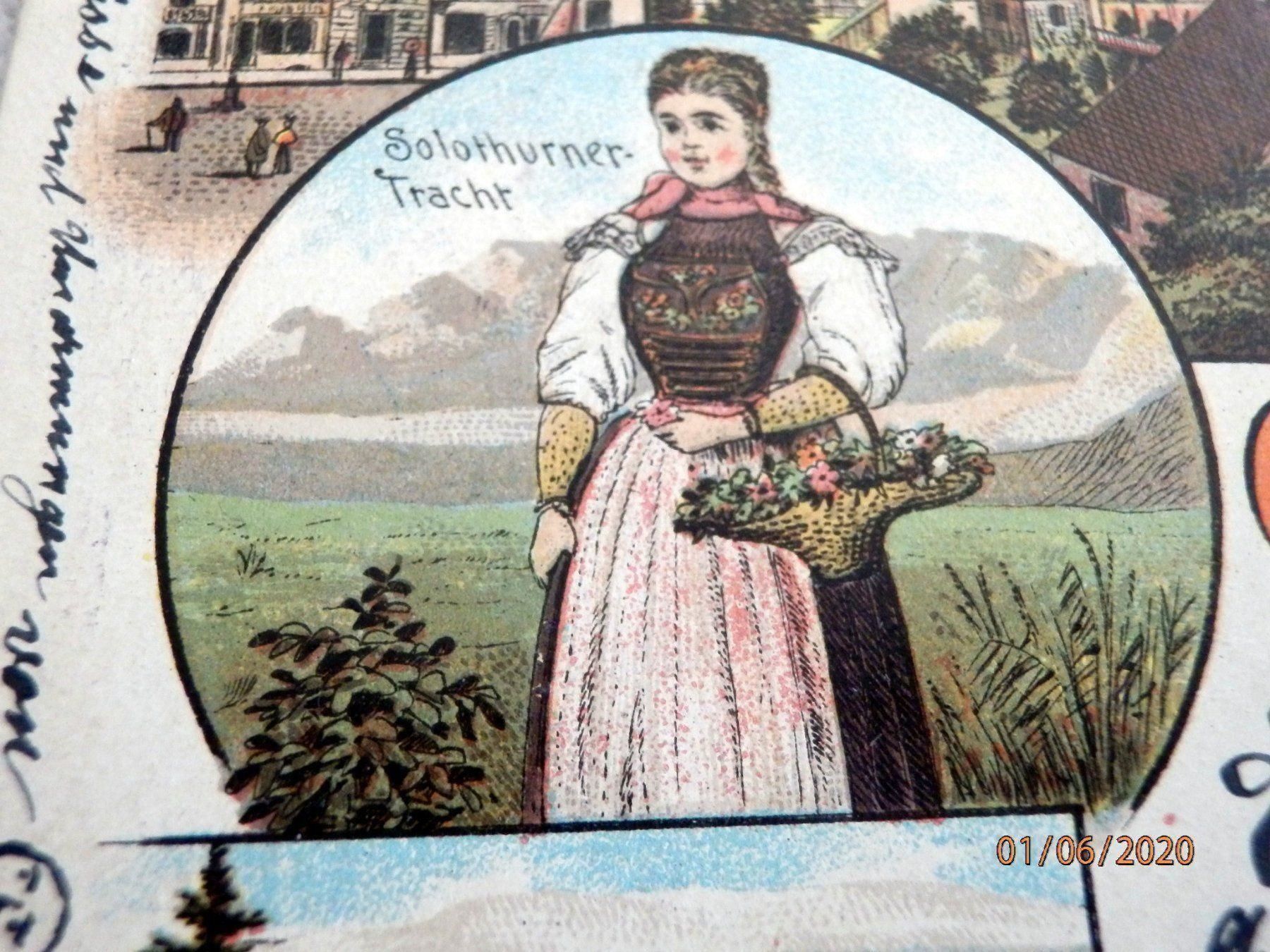 Ansichtskarten: Litho. Solothurn, ZNr. 60B, 30.VIII.97 – Gebraucht aus Ueberstorf von dinbau 4