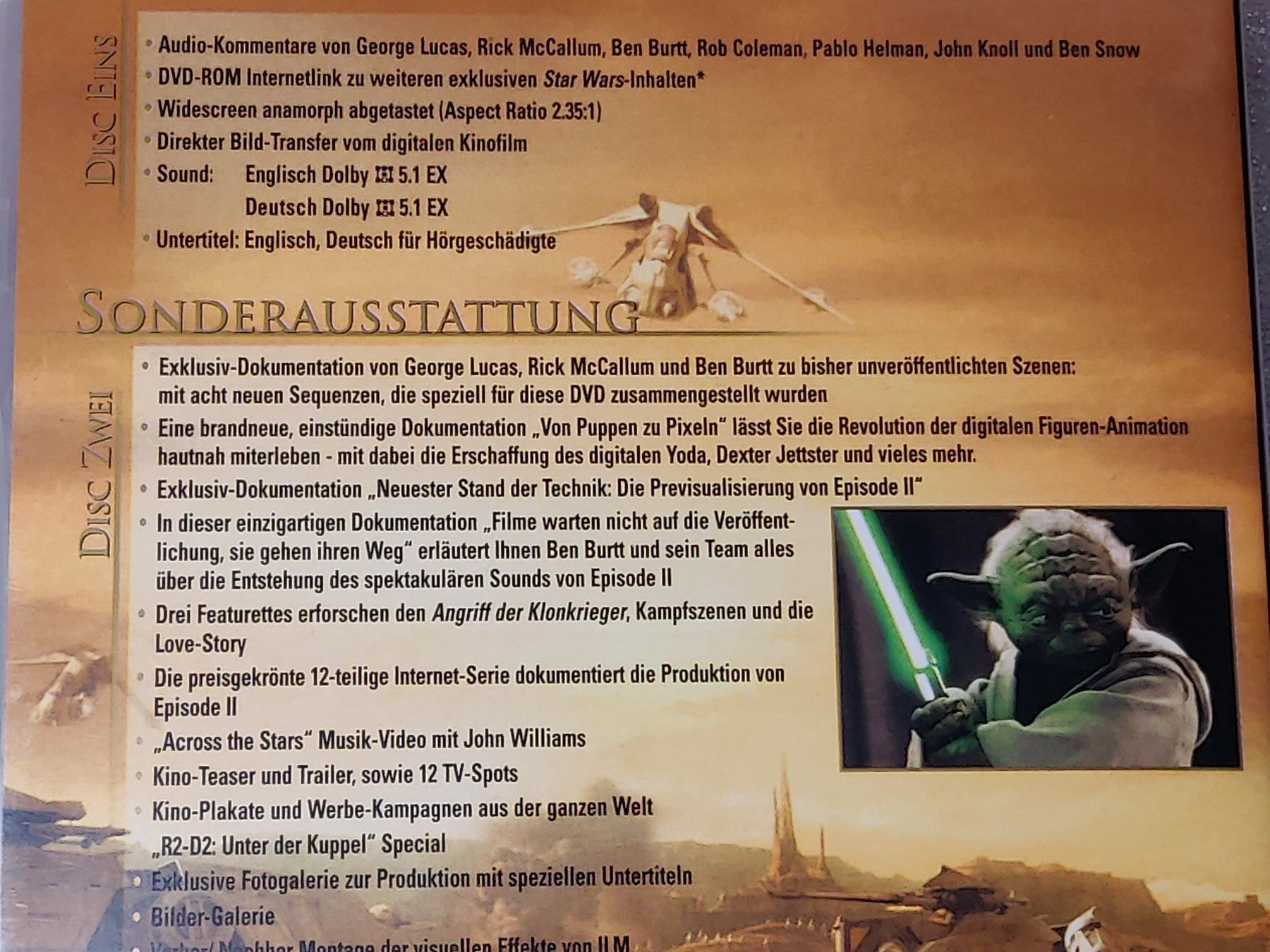 Alle DVDs: Star Wars II / Angriff der Klonkrieger / 2 DVD – Gebraucht aus Zollikofen von Blackie 4