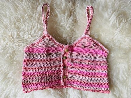 Handgemachtes Top - Häckeltop Gr. S rosa Vintage Look Blo...