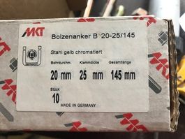 10x Bolzenanker B 20-25/145 MKT Stahl 4 Pack  Preis / Stk.