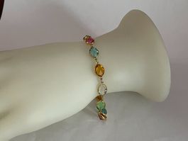 Farbiges Silberarmband vergoldet