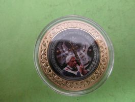 vergoldete Medaille 33 mm stgl.   Benedictus XVI   (Nr. 2)