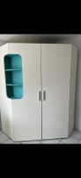 Eckkleiderschrank mit Einsatz und LED-Beleuchtung