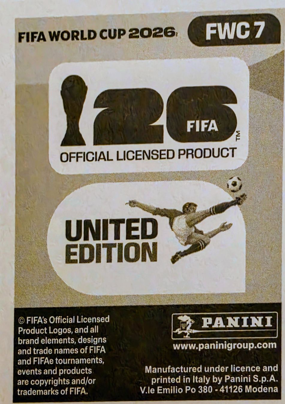 Panini Carte collezionabili: FIFA WM 2026 Sticker: ffiz. FWC 7 – Nuovo (secondo la descrizione) da Steinhausen venduto da MuRaTo