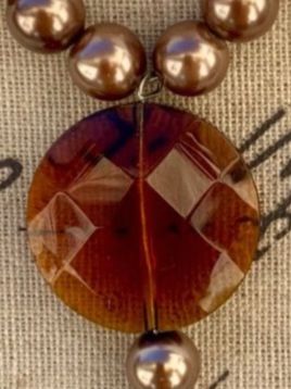 Catenine: Superbe collier LDADPR effet perle et verre brun taillé – Nuovo (secondo la descrizione) da Martigny venduto da only__you 5