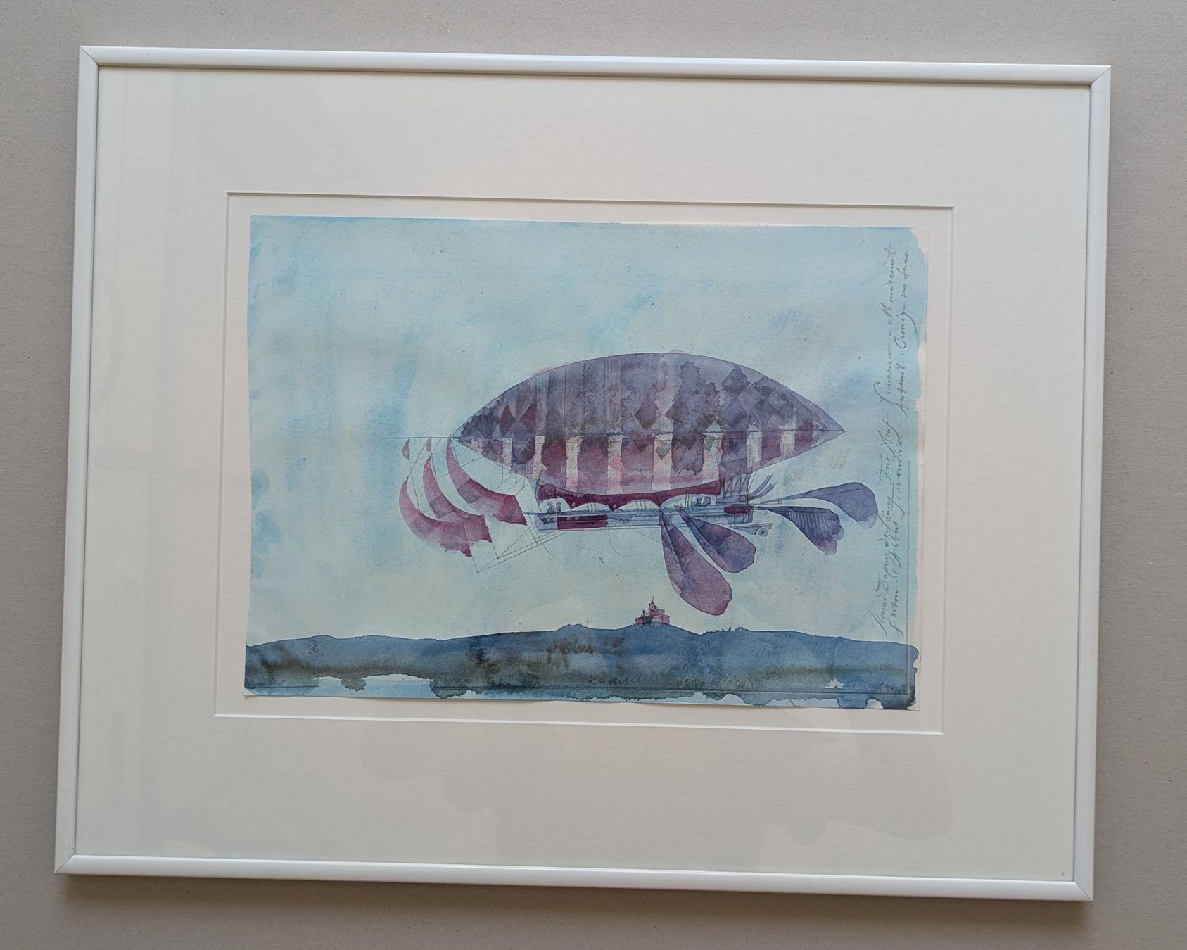 Foto & Immagini: Küchler Aquarell Zeppelin, gerahmt – Usato da Olten venduto da J.Cooper58