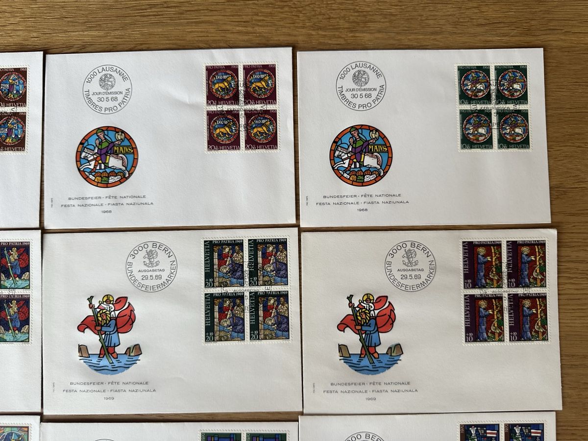 Tutti i francobolli: Schweiz - 17x Pro Patria FDC 4er Block – Usato da Schmitten / FR venduto da Samsara169 2