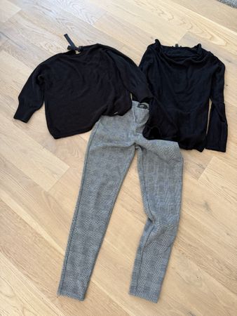 Kleidungsset Damen 3-teilig Schwarz Grau Grösse S