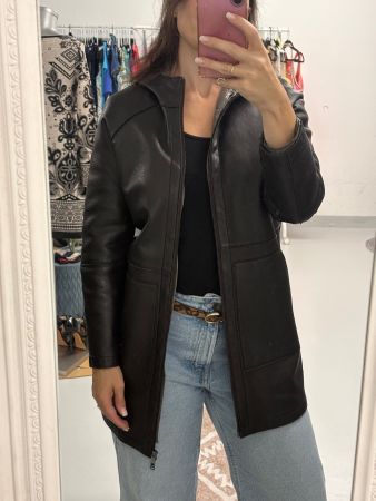 The Jack & Jackie Leathers 2 in1 Lederjacke braun 36 Kapuze
