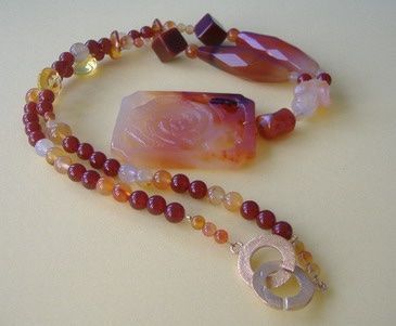 Catenine: Kette aus Karneol, Bernstein – Nuovo e nell'imballaggio originale da Suhr venduto da Maxmusic2308 2