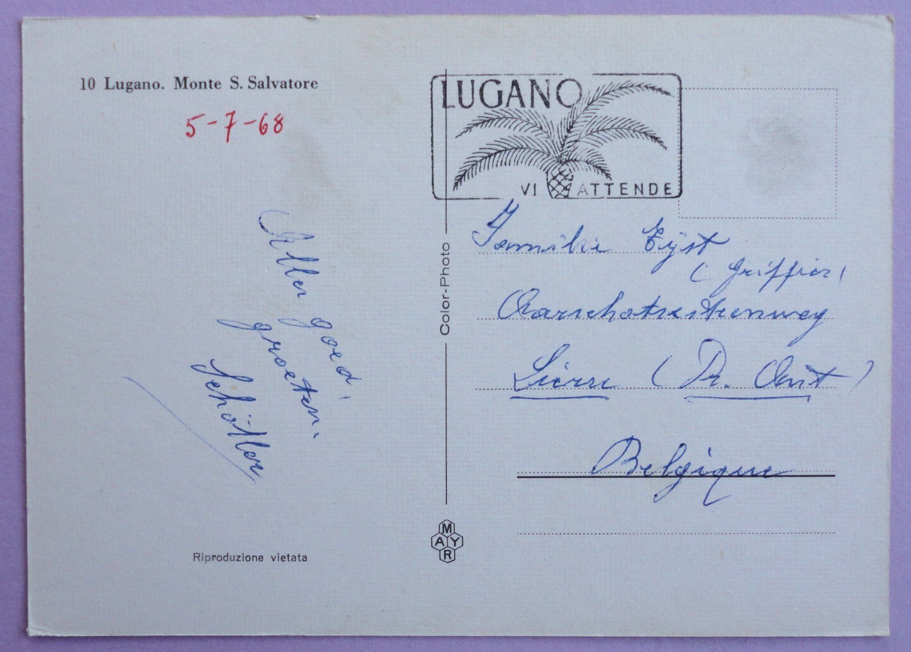 Cartoline postali: Lugano, Monte S. Salvatore – Difettoso da Fétigny venduto da Billy2miny 1