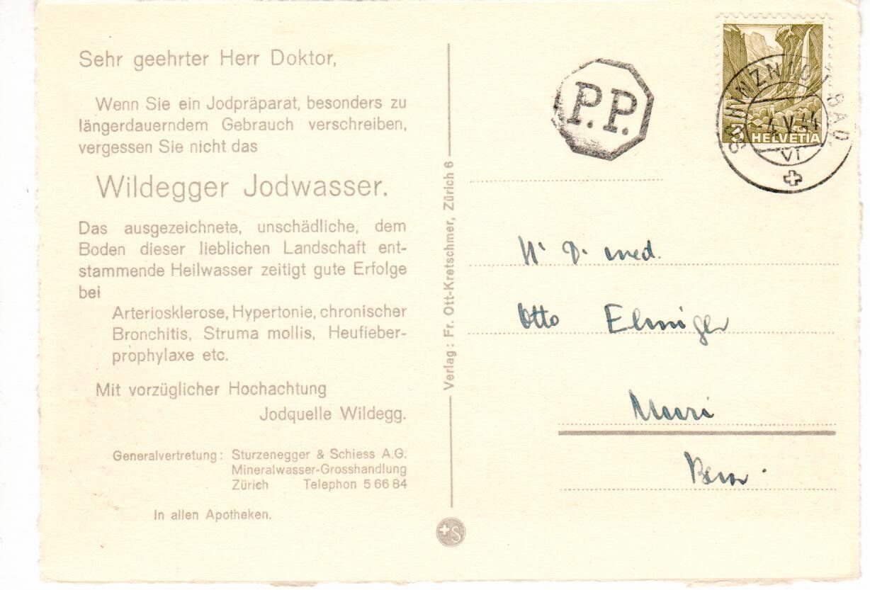 Ansichtskarten: Schloss Wildegg 1944 – Gebraucht aus Wolhusen von Curver9 1