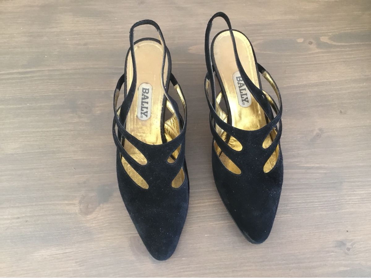 Bally Scarpe da donna: Bally Sling - Pump Wildleder Schwarz Gr. 38 1/2 – Usato da Schönenwerd venduto da simca04 1