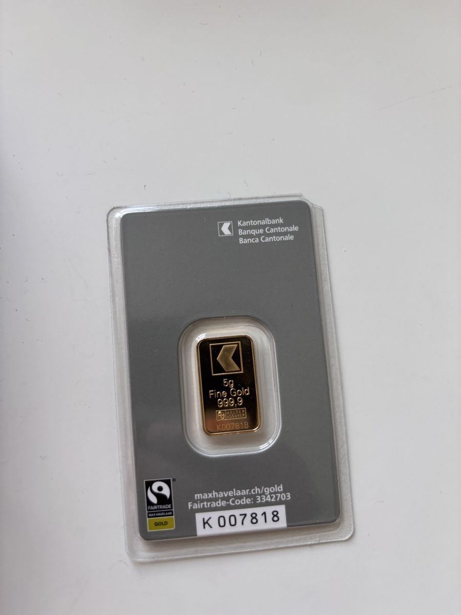 Metalli preziosi: Fairtrade 5g Goldbarren – Usato da Zug venduto da Ch.Degen