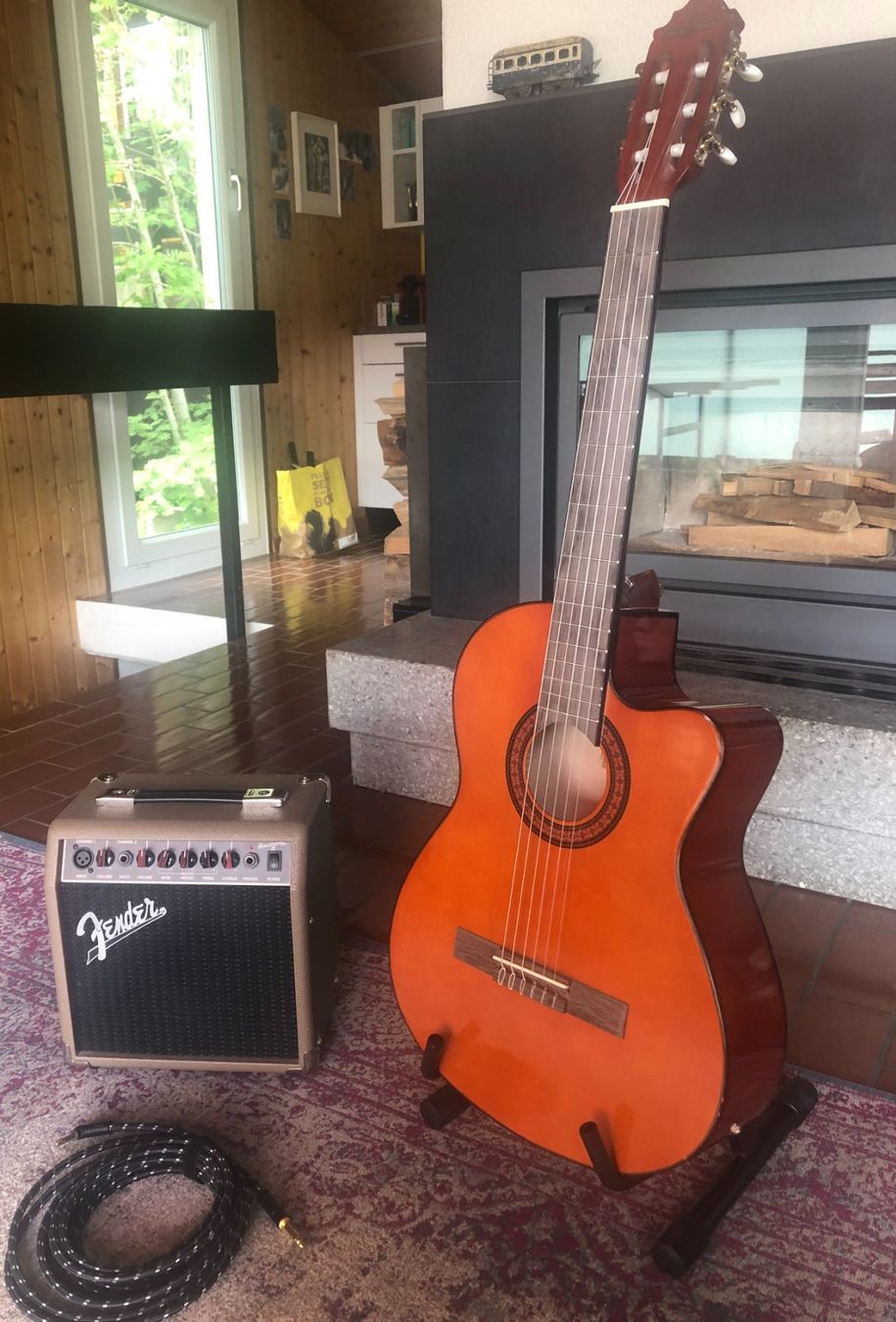 Strumenti musicali: Guitare éléctro acoustque avec ampli Fender – Usato da Les Pontins venduto da dom2010