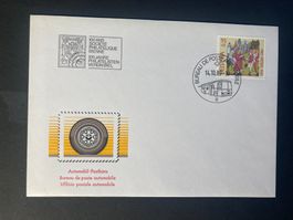 Schweiz 1989 Automobilpost 100 Jahre Philatelisten Biel