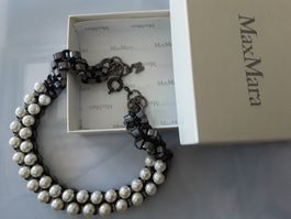 collier vintage perles et métal MAX MARA Week-end