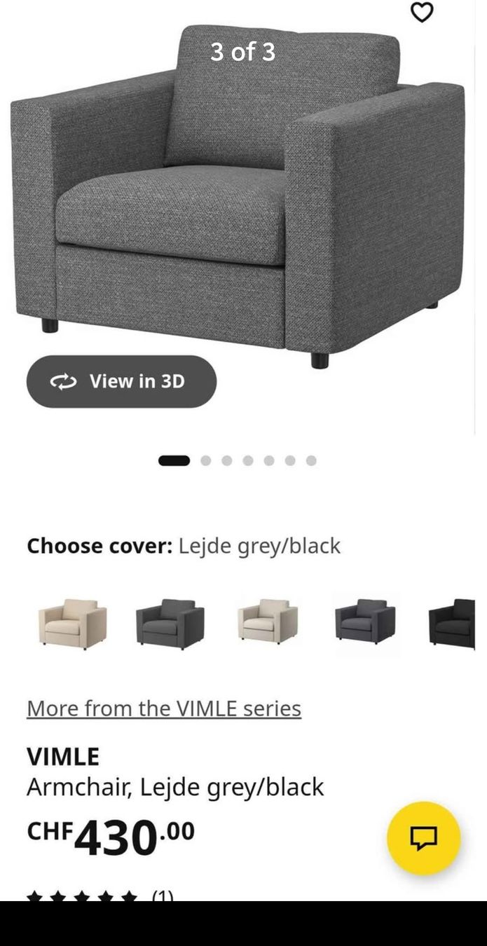Ikea Poltrone: * Reduziert *   IKEA VIMLE Armchair – Usato da Kloten venduto da manchesterblue 2