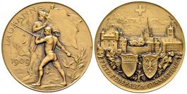 Suisse médaille bronze 1909 Fête Fédérale Gymnastique