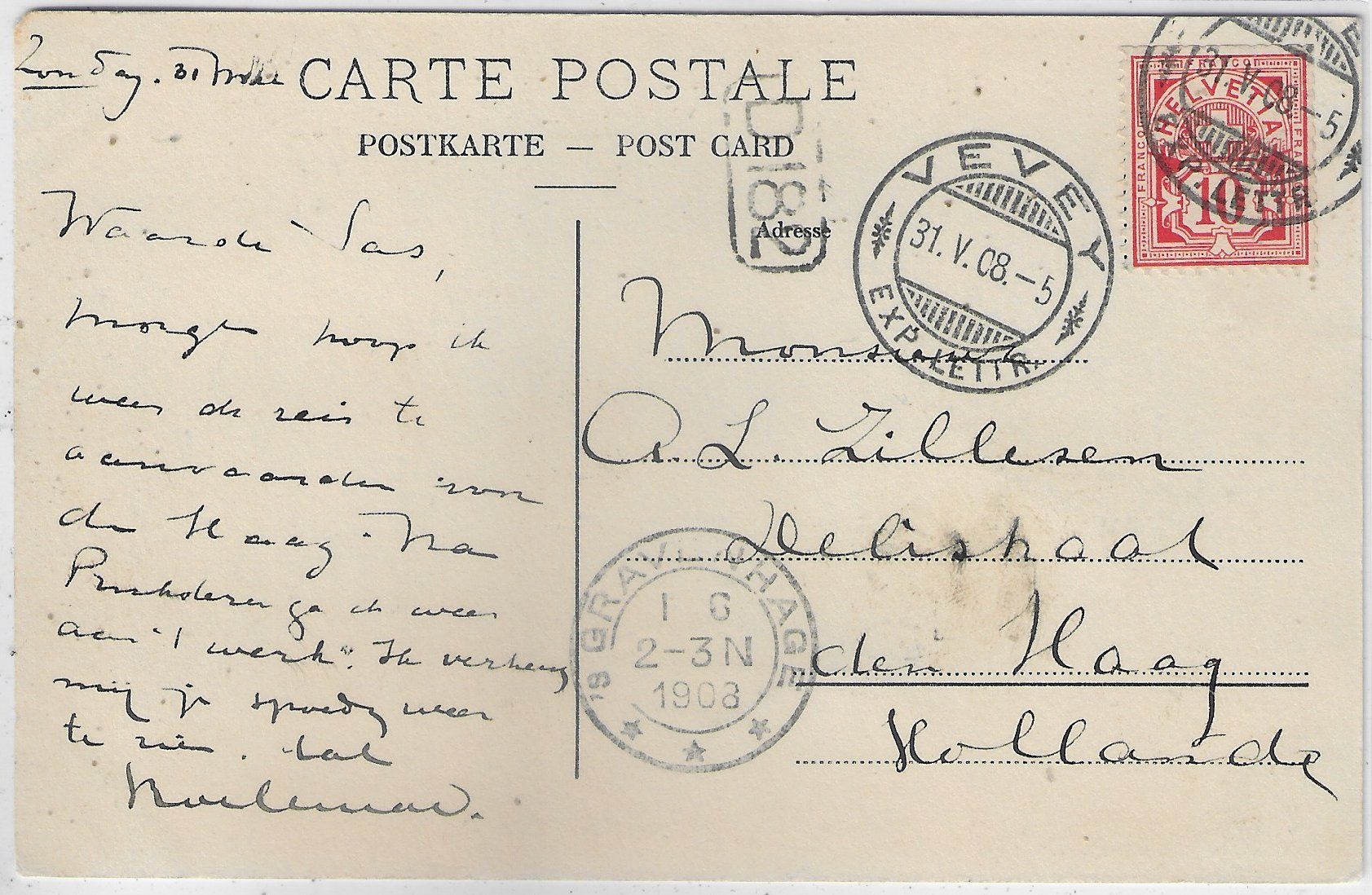 Cartoline postali: Vevey - Hotel des Trois Couronnes – Usato da Ettingen venduto da Kartenplanet 1